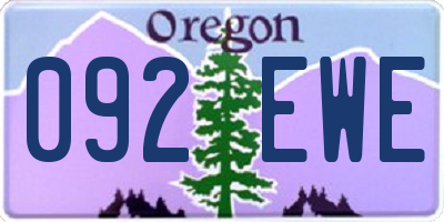 OR license plate 092EWE