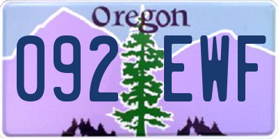 OR license plate 092EWF