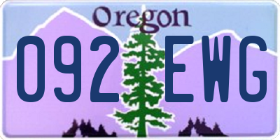 OR license plate 092EWG
