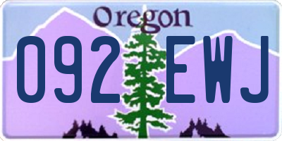 OR license plate 092EWJ