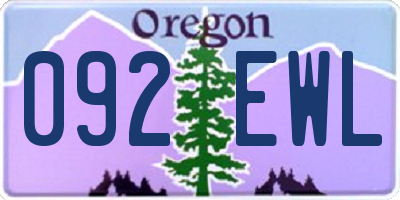 OR license plate 092EWL
