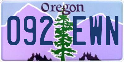 OR license plate 092EWN