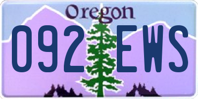 OR license plate 092EWS