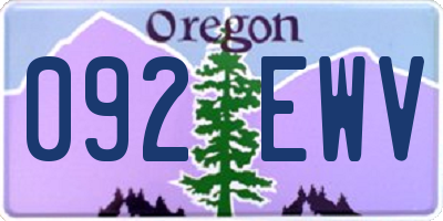 OR license plate 092EWV