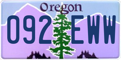 OR license plate 092EWW