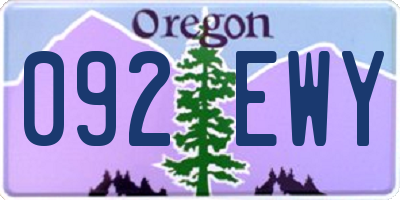 OR license plate 092EWY