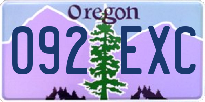 OR license plate 092EXC