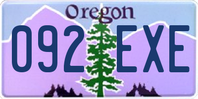 OR license plate 092EXE