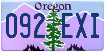 OR license plate 092EXI