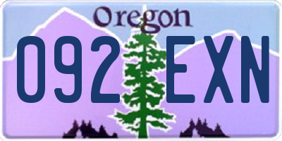 OR license plate 092EXN