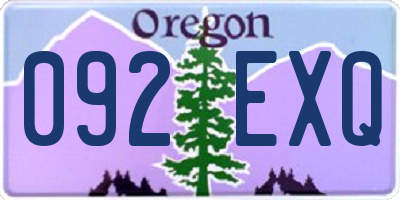 OR license plate 092EXQ