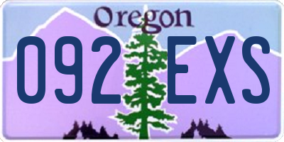 OR license plate 092EXS