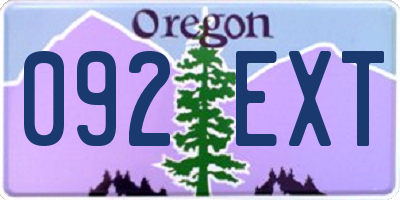 OR license plate 092EXT