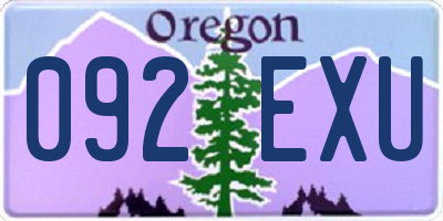 OR license plate 092EXU