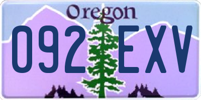 OR license plate 092EXV