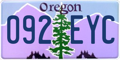 OR license plate 092EYC