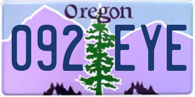 OR license plate 092EYE