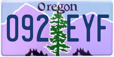 OR license plate 092EYF