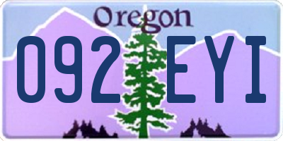 OR license plate 092EYI