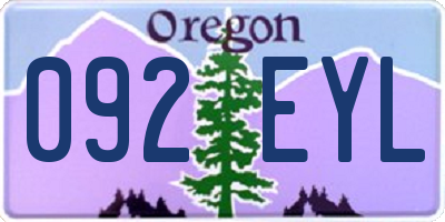 OR license plate 092EYL
