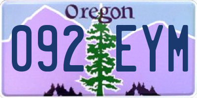 OR license plate 092EYM
