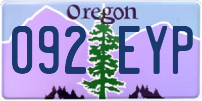 OR license plate 092EYP