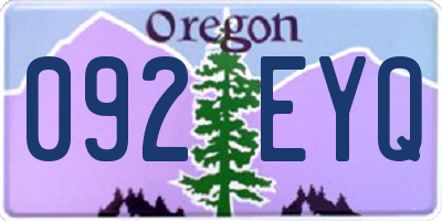 OR license plate 092EYQ