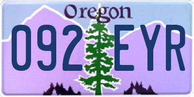 OR license plate 092EYR