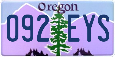 OR license plate 092EYS