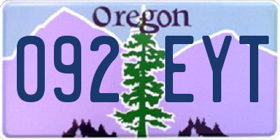 OR license plate 092EYT