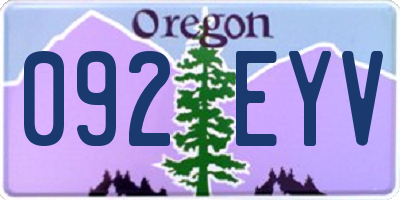 OR license plate 092EYV