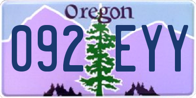 OR license plate 092EYY
