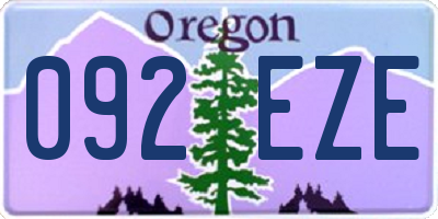 OR license plate 092EZE