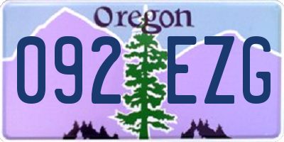 OR license plate 092EZG
