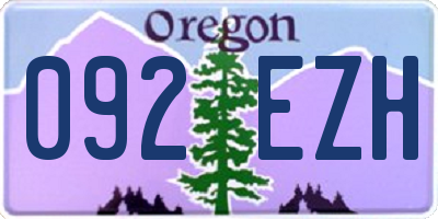OR license plate 092EZH