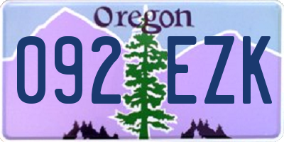 OR license plate 092EZK