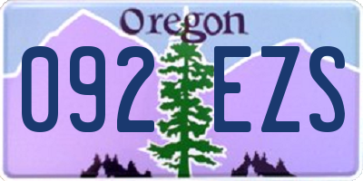 OR license plate 092EZS