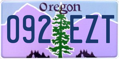 OR license plate 092EZT