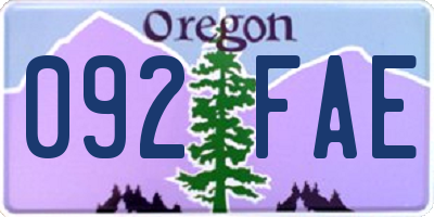 OR license plate 092FAE