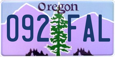 OR license plate 092FAL