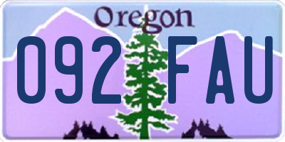 OR license plate 092FAU