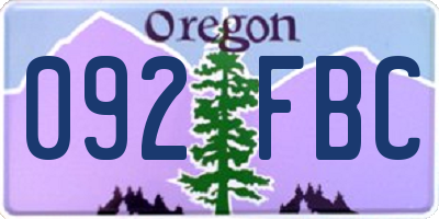 OR license plate 092FBC
