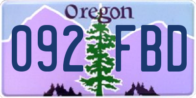 OR license plate 092FBD