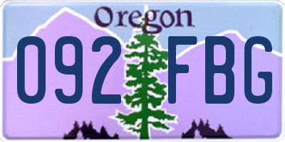 OR license plate 092FBG