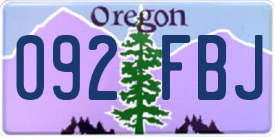 OR license plate 092FBJ