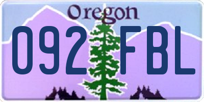 OR license plate 092FBL