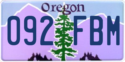 OR license plate 092FBM