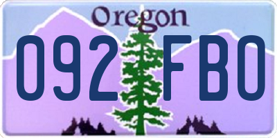 OR license plate 092FBO