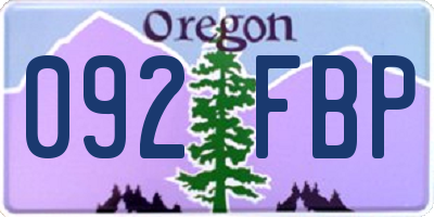 OR license plate 092FBP