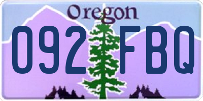 OR license plate 092FBQ